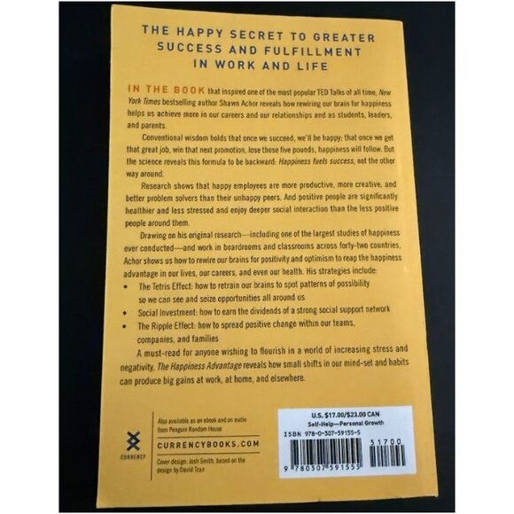 The Happiness Advantage paperback boost positivity for success - Picture 2 of 5